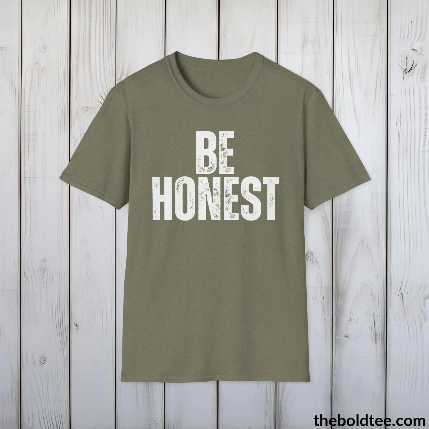 BE HONEST Tee - Casual, Sustainable & Soft Cotton Crewneck Unisex T-Shirt - 9 Bold Colors