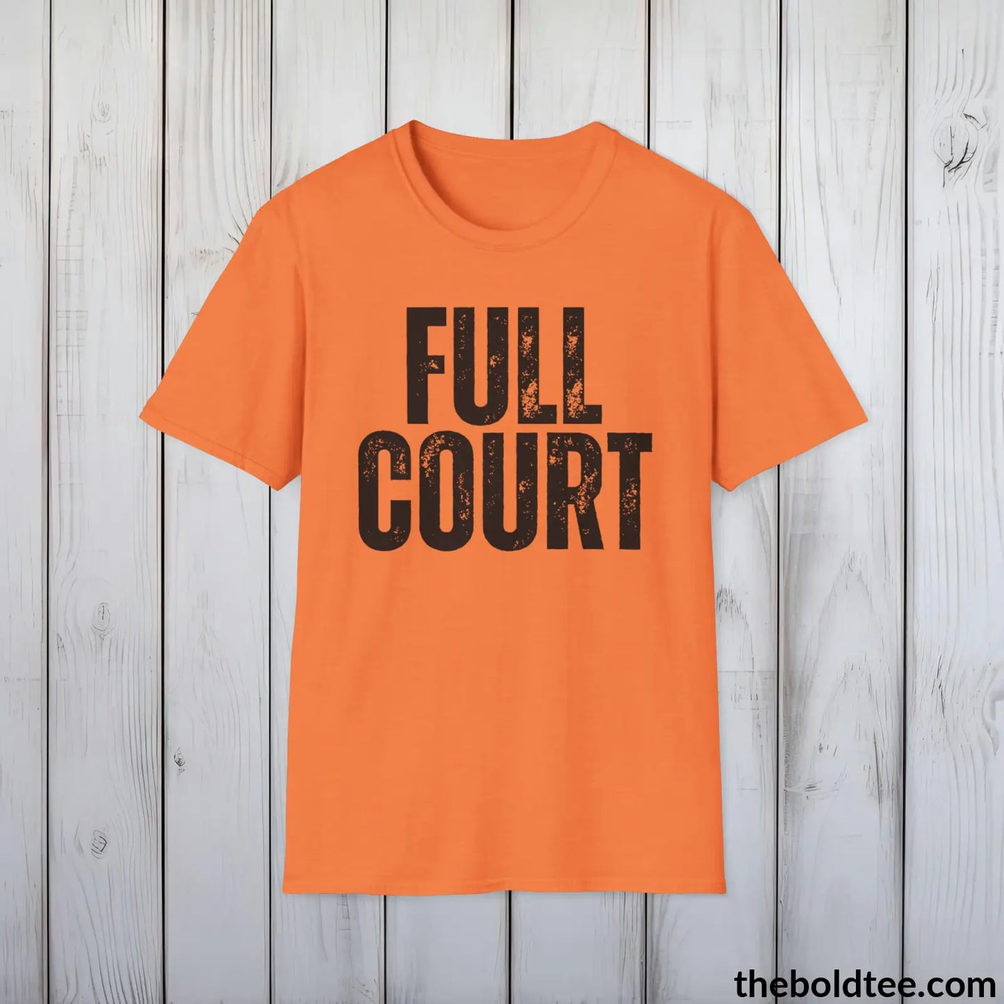 FUL LCOURT Basketball Tee - Sustainable & Soft Cotton Crewneck Unisex T-Shirt - 9 Bold Colors