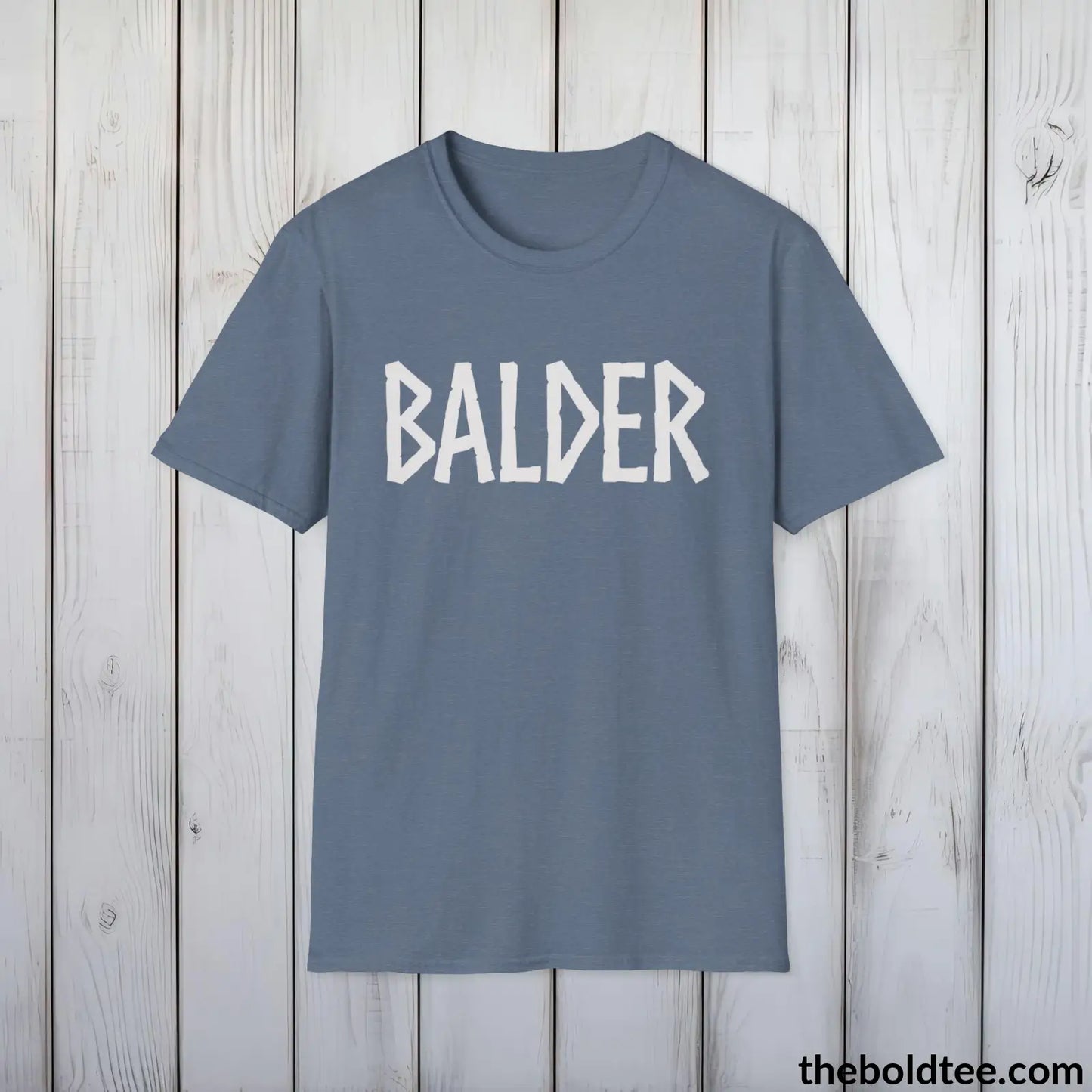 BALDER Tee - Bold Viking Mythology Cotton T-Shirt - 9 Epic Dark Colors Available