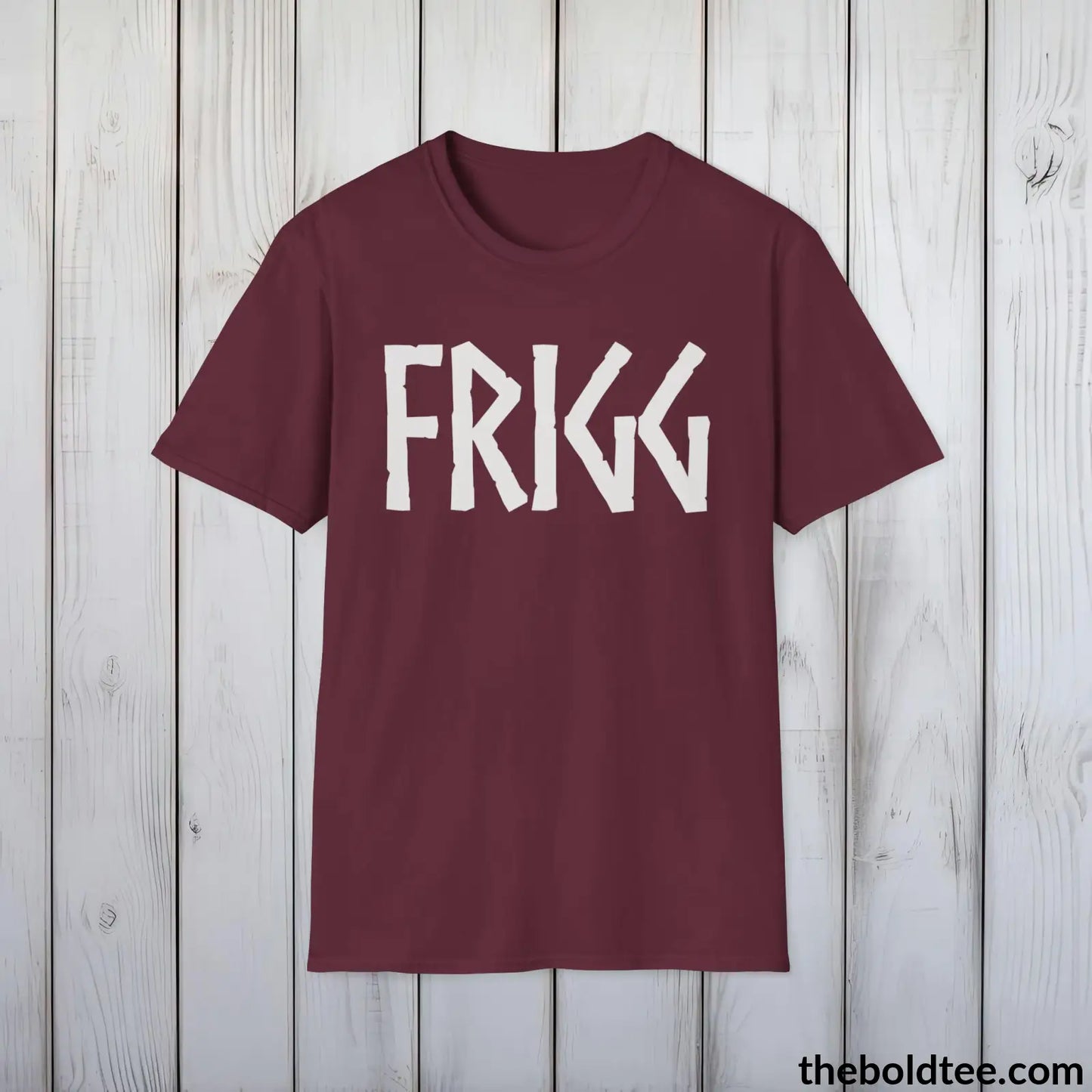 FRIGG Tee - Bold Viking Mythology Cotton T-Shirt - 9 Epic Dark Colors Available