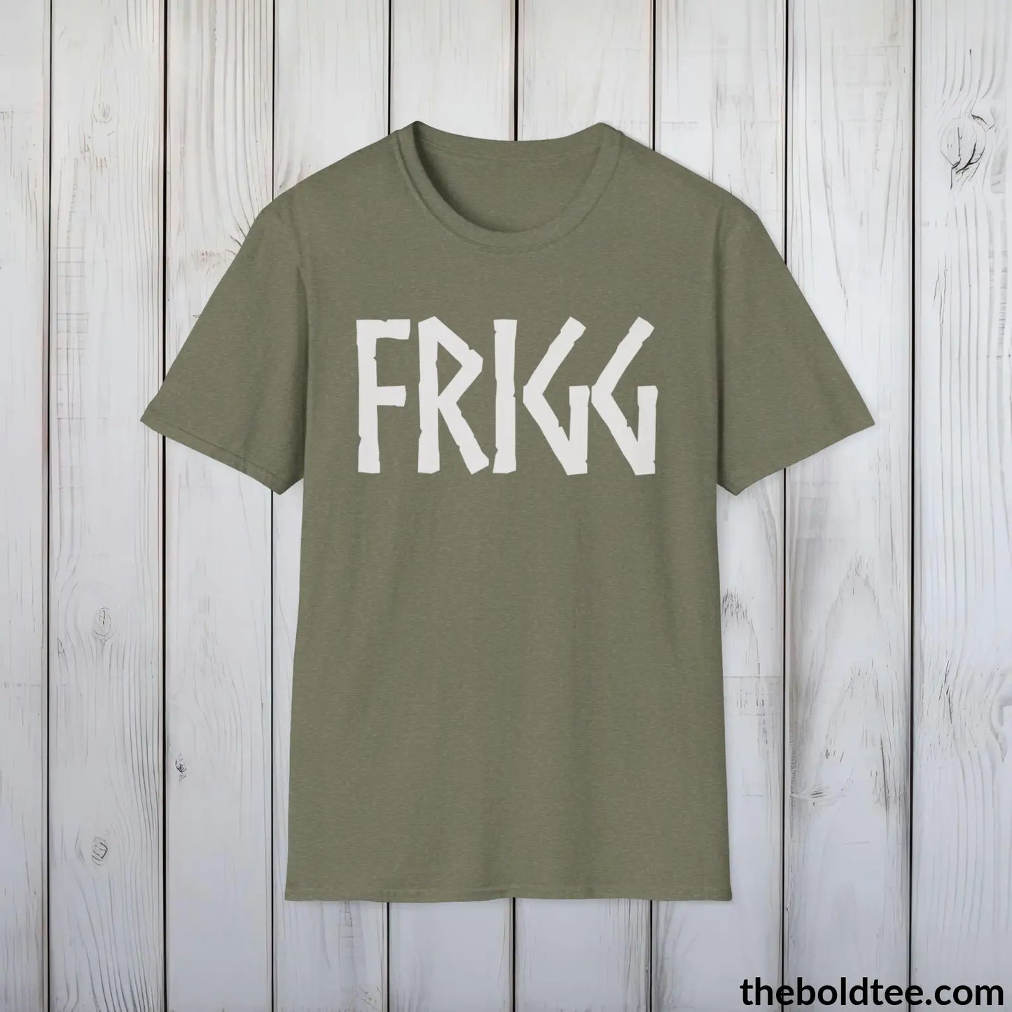 FRIGG Tee - Bold Viking Mythology Cotton T-Shirt - 9 Epic Dark Colors Available