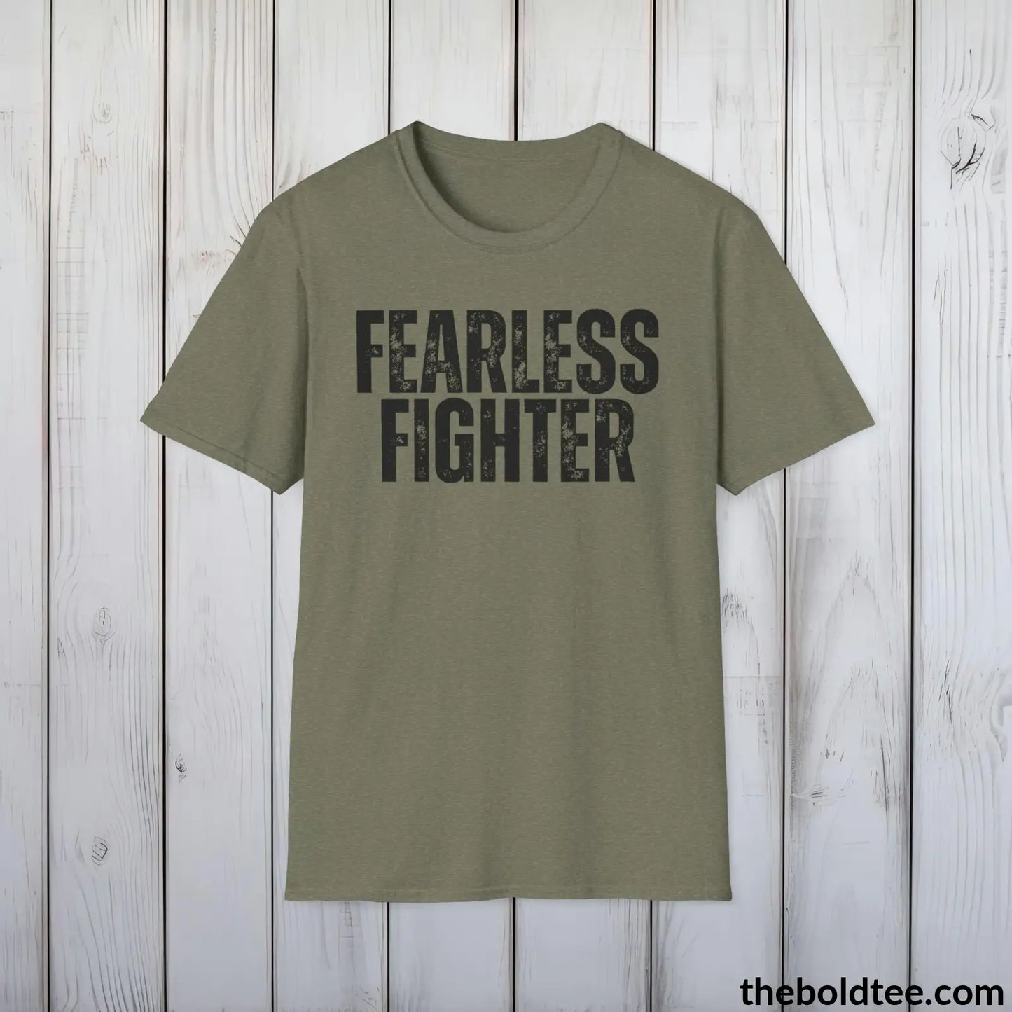 FEARLESS FIGHTER Military Tee - Strong & Versatile Cotton Crewneck T-Shirt - 9 Bold Colors