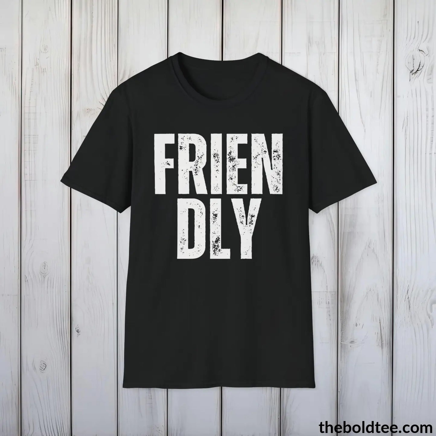 FRIENDLY Tee - Casual, Sustainable & Soft Cotton Crewneck Unisex T-Shirt - 9 Bold Colors