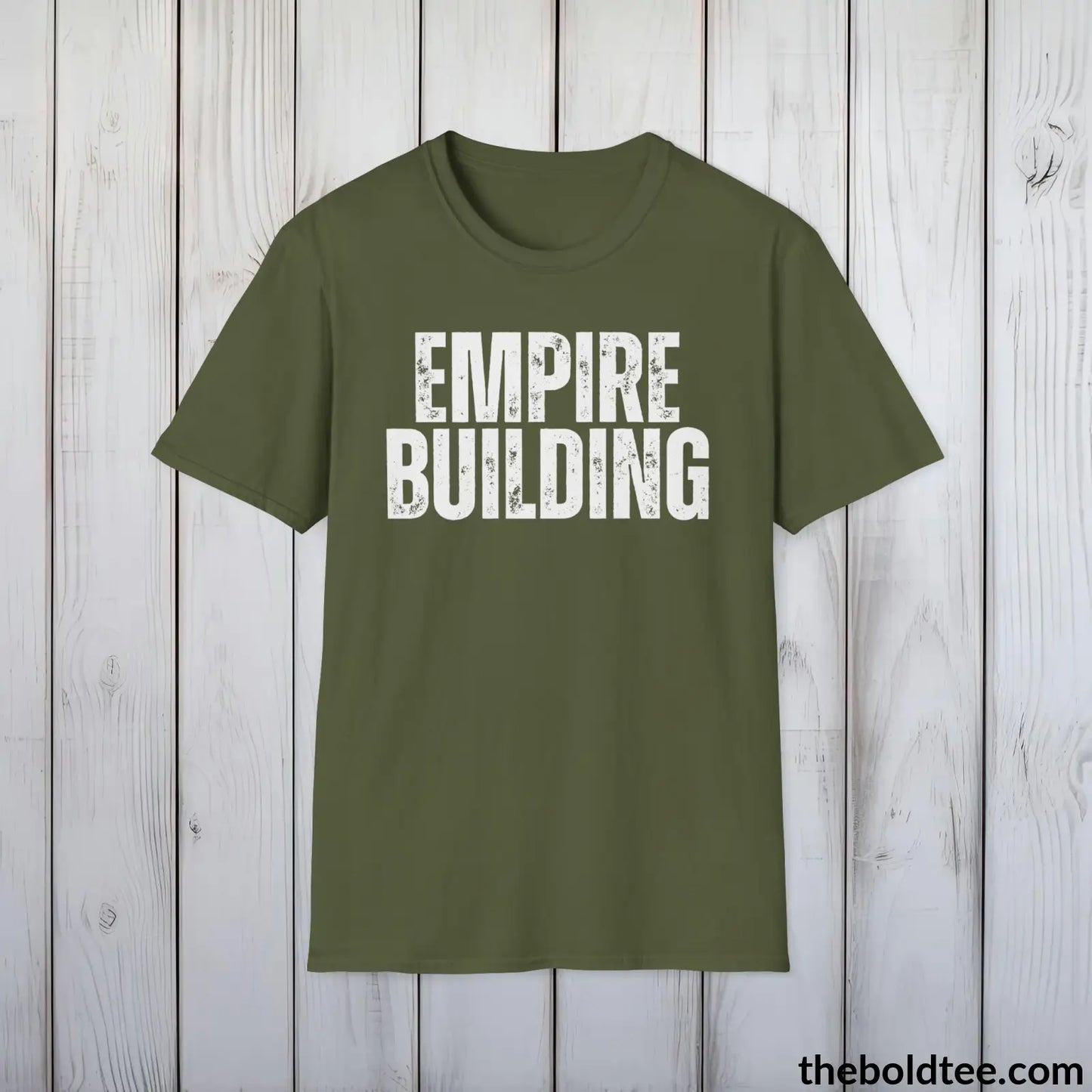 Bold EMPIRE BUILDING Tee - Premium Cotton Crewneck Unisex T-Shirt - 9 Bold Colors