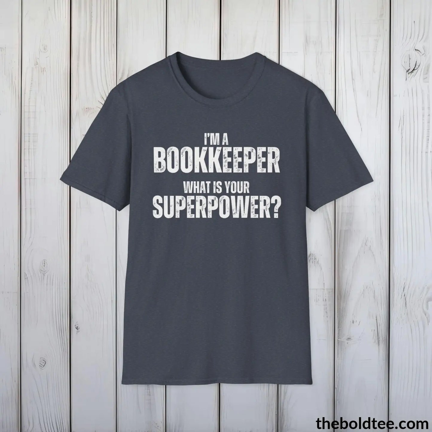 BOOKKEEPER Superpower Tee - Casual, Sustainable & Soft Cotton Crewneck Unisex T-Shirt - in 9 Bold Colors