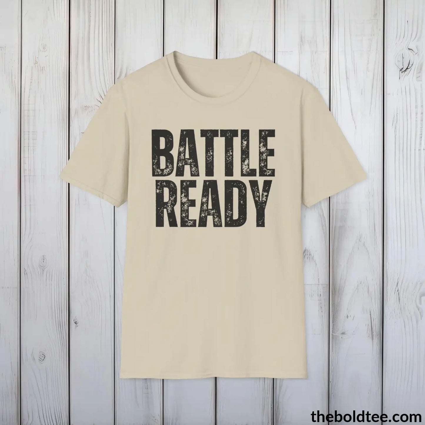 BATTLE READY Military Tee - Strong & Versatile Cotton Crewneck T-Shirt - 9 Bold Colors