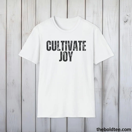 CULTIVATE JOY Gardening Tee - Soft & Strong Cotton Crewneck Unisex T-Shirt - 8 Trendy Colors