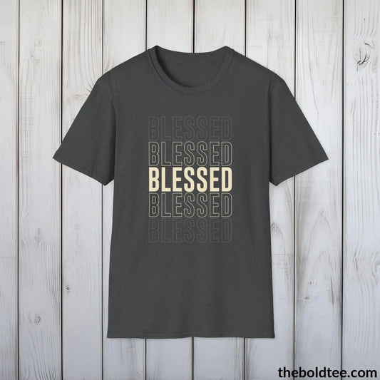 Blessed Christian T-Shirt - Inspirational, Casual Soft Cotton Crewneck Tee - Graceful Church Gift for Friends and Family - 8 Colors