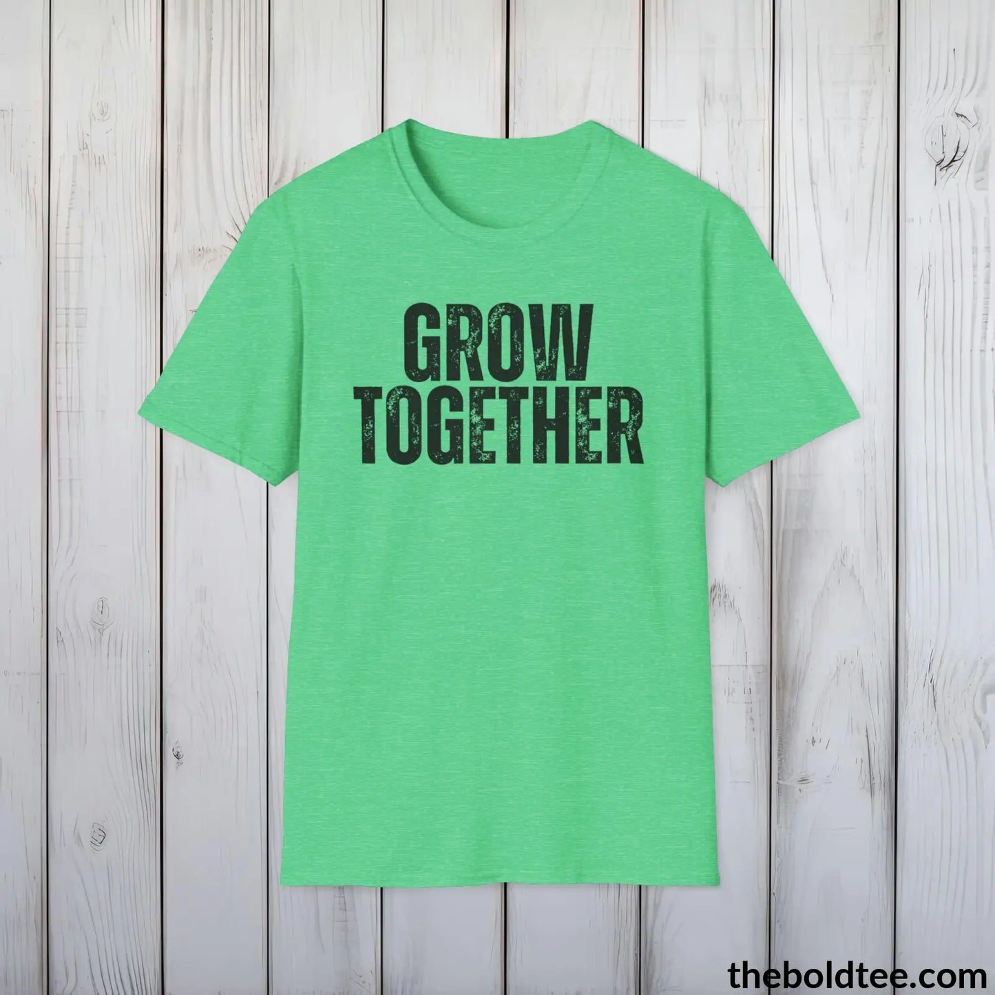 GROW TOGETHER Gardening Tee - Soft & Strong Cotton Crewneck Unisex T-Shirt - 8 Trendy Colors