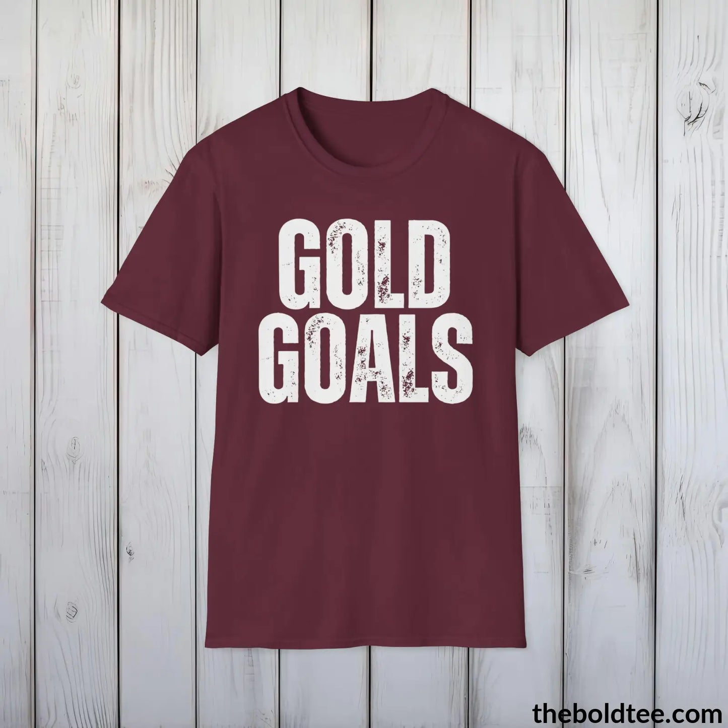 Bold GOLD GOALS Tee - Premium Cotton Crewneck Unisex T-Shirt - 9 Bold Colors