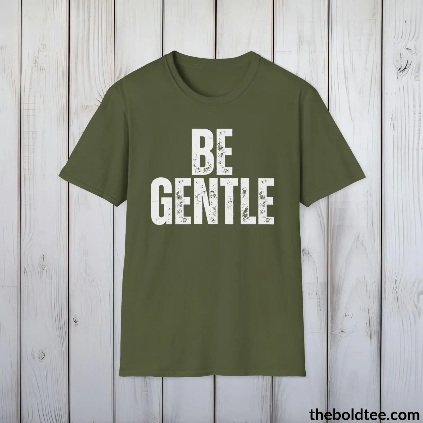 BE GENTLE Tee - Casual, Sustainable & Soft Cotton Crewneck Unisex T-Shirt - 9 Bold Colors