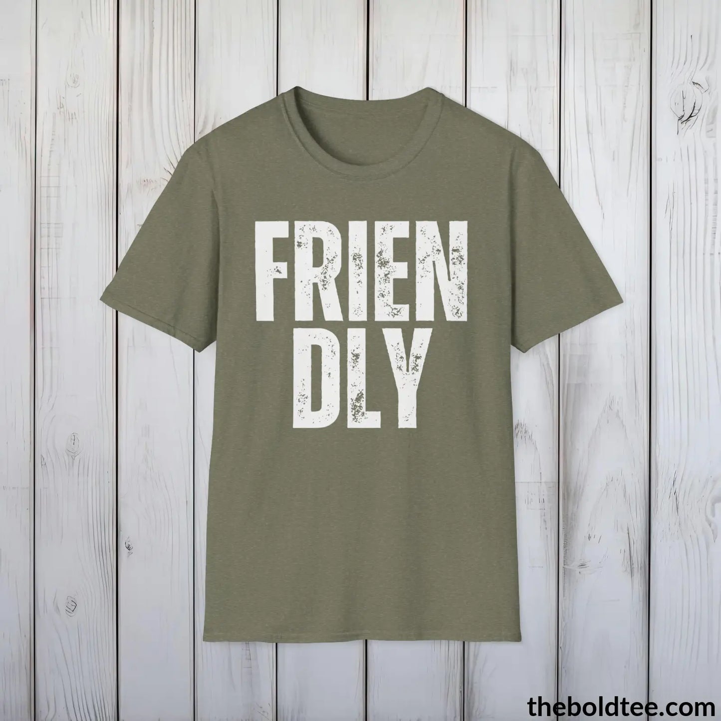 FRIENDLY Tee - Casual, Sustainable & Soft Cotton Crewneck Unisex T-Shirt - 9 Bold Colors