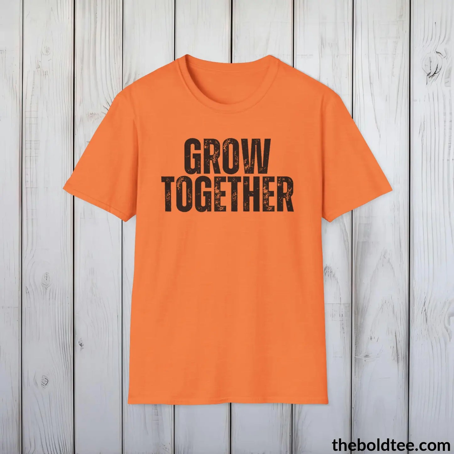 GROW TOGETHER Gardening Tee - Soft & Strong Cotton Crewneck Unisex T-Shirt - 8 Trendy Colors