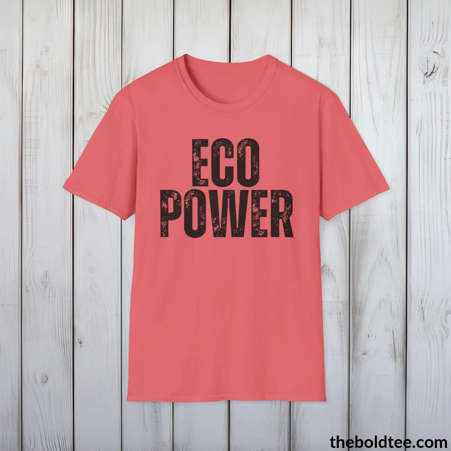 ECO POWER Tee - Casual, Sustainable & Soft Cotton Crewneck Unisex T-Shirt - 9 Bold Colors