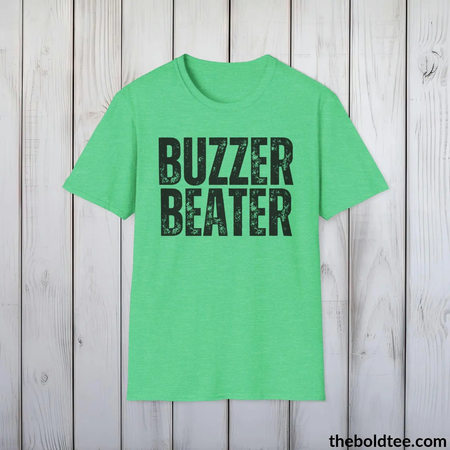 BUZZER BEATER Basketball Tee - Sustainable & Soft Cotton Crewneck Unisex T-Shirt - 9 Bold Colors