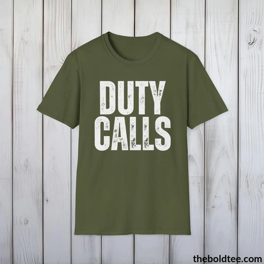 DUTY CALLS Military Tee - Strong & Versatile Cotton Crewneck T-Shirt - 9 Bold Colors