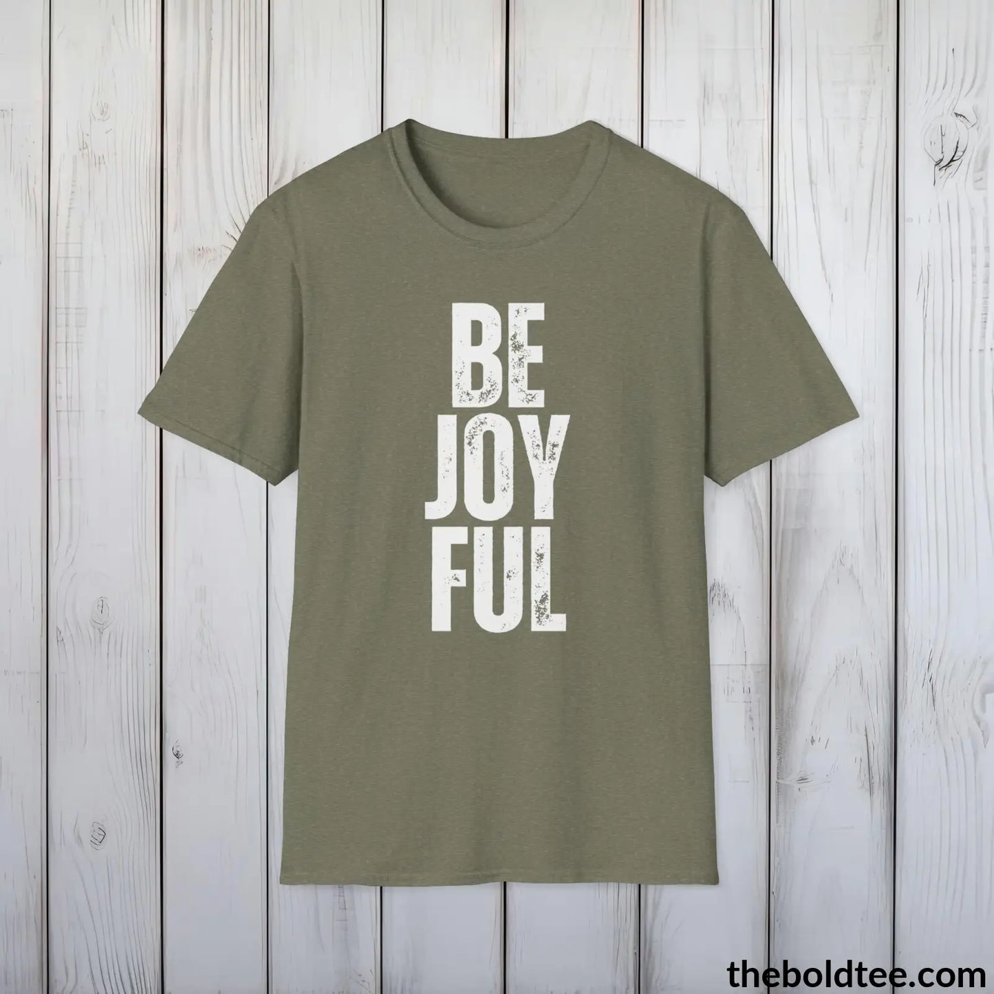 BE JOOYFUL Tee - Casual, Sustainable & Soft Cotton Crewneck Unisex T-Shirt - 9 Bold Colors