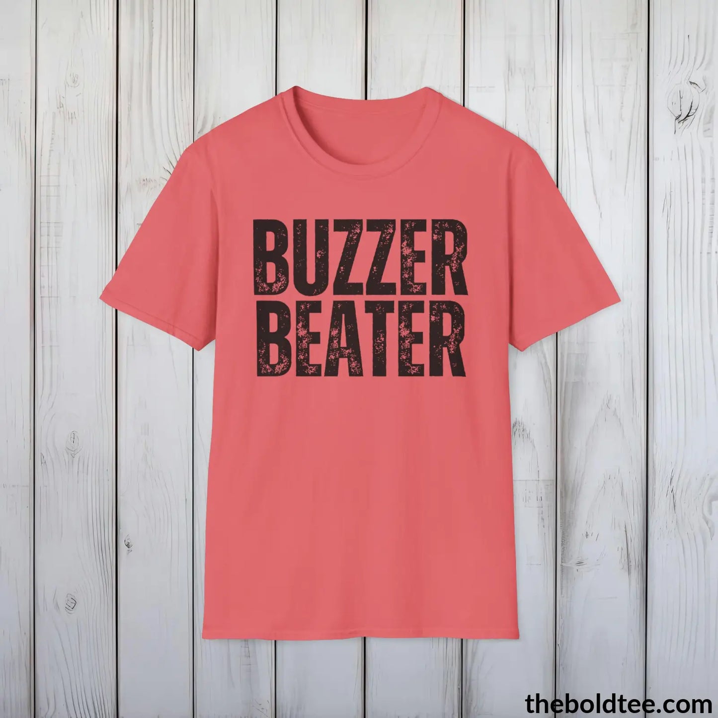 BUZZER BEATER Basketball Tee - Sustainable & Soft Cotton Crewneck Unisex T-Shirt - 9 Bold Colors