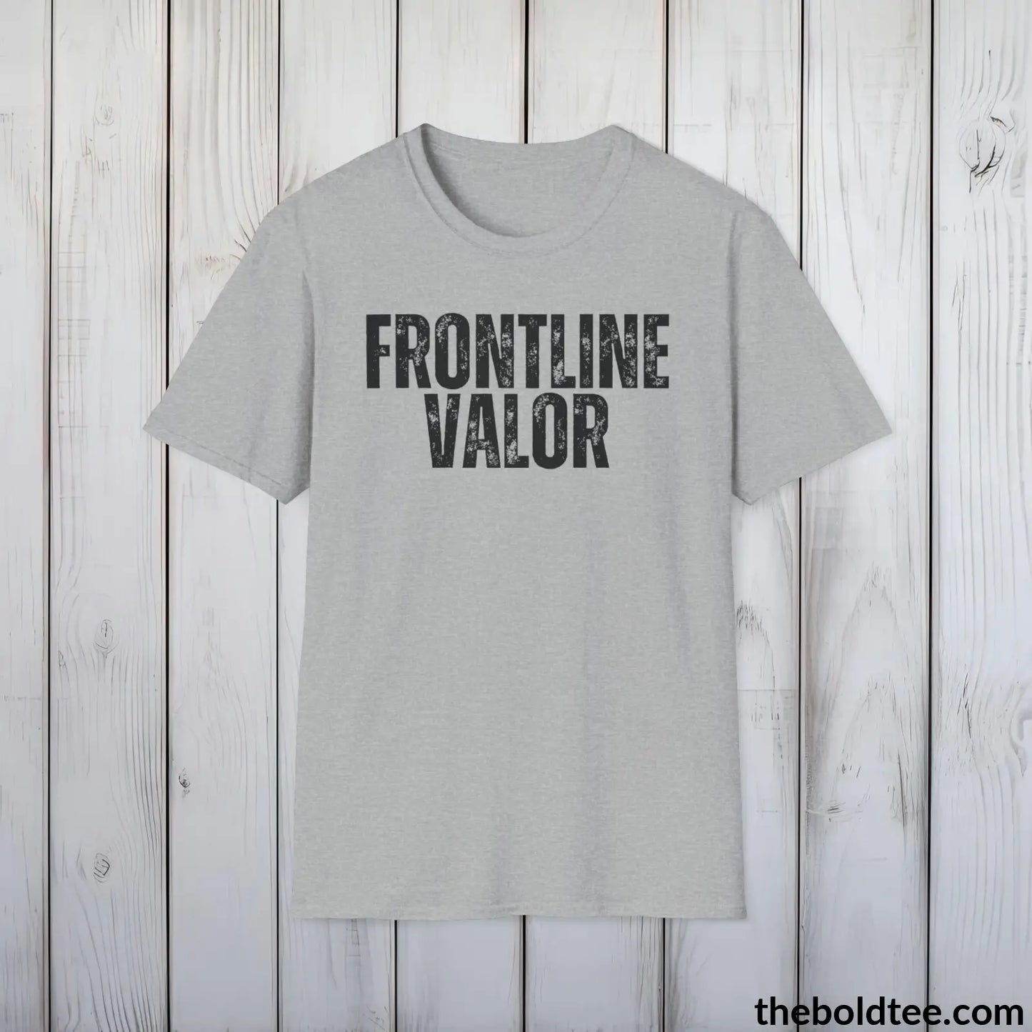 FRONTLINE VALOR Military Tee - Strong & Versatile Cotton Crewneck T-Shirt - 9 Bold Colors