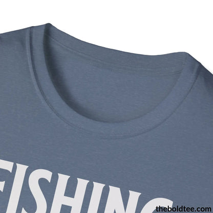 Fishing Is My Therapy T-Shirt - Premium Fishing Graphic Tee - Comfy Cotton Fisher Shirt - Fishing Gift For Fishermen - 9 Colors Available