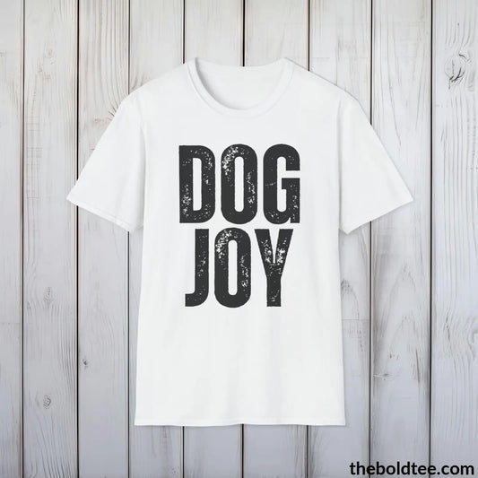 DOG JOY Tee - Sustainable & Soft Cotton Crewneck Unisex T-Shirt - 9 Bold Colors