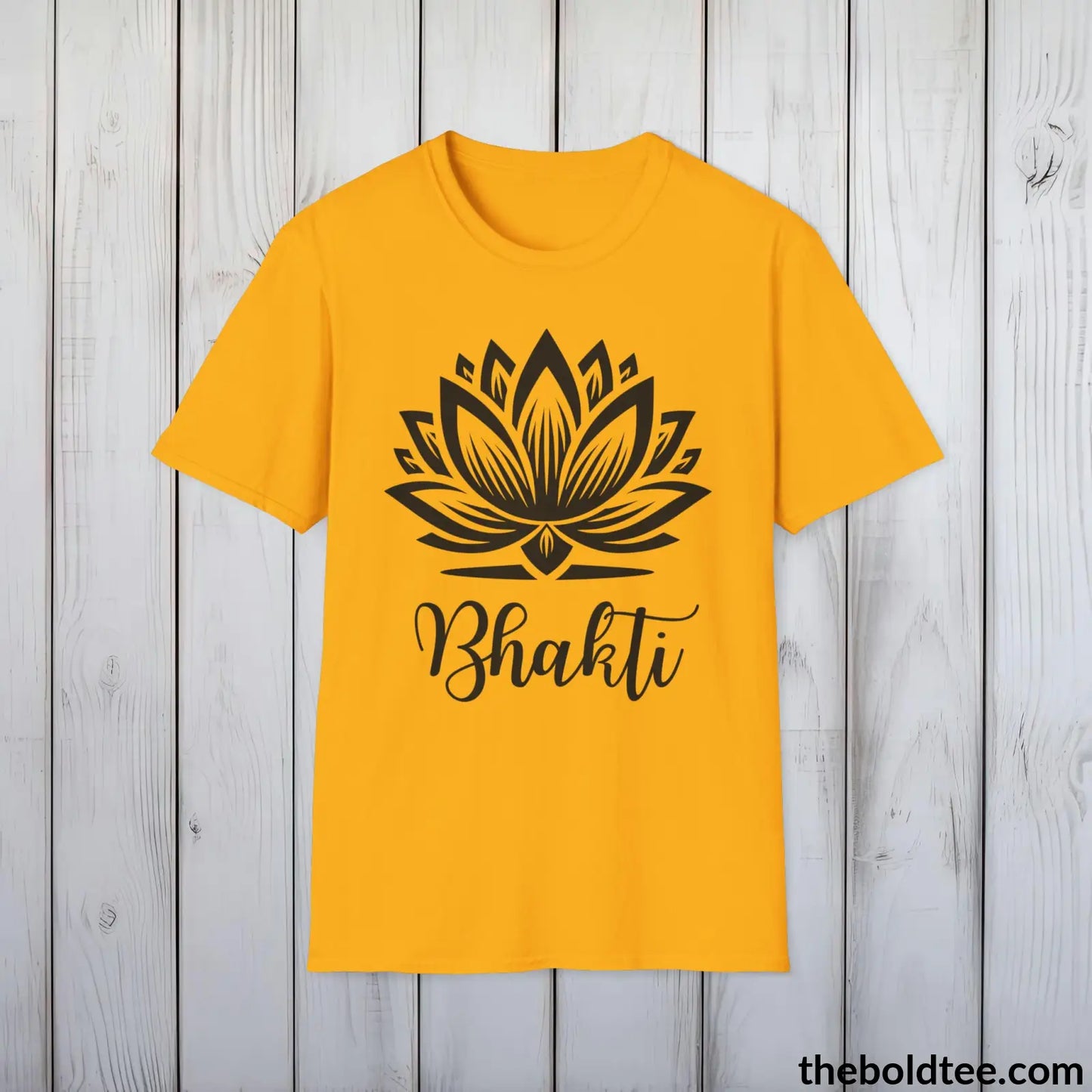 Bhakti Yoga Tee - Sustainable & Soft Cotton Crewneck Unisex T-Shirt - 9 Bold Colors