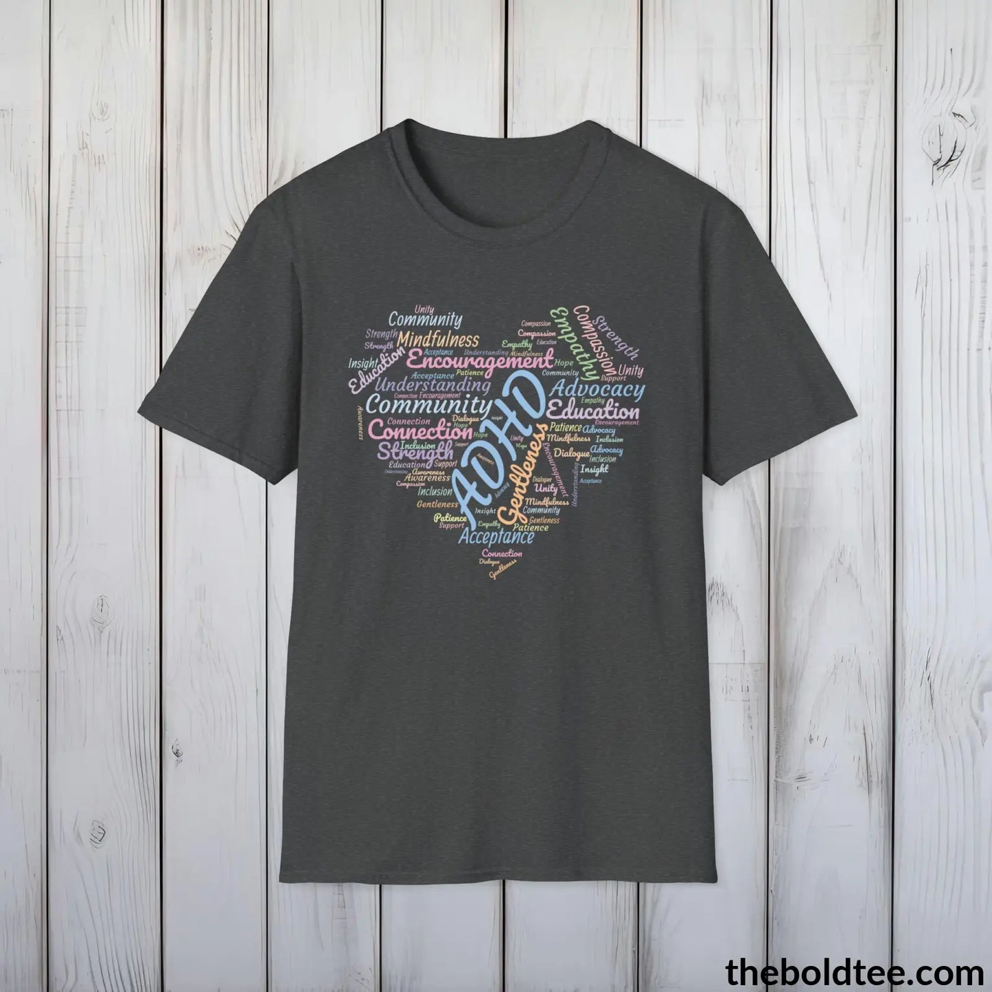 ADHD Awareness & Support T-Shirt - Acceptance and Understanding Unisex Tee - Mindful ADHD Community Support Tee Gift - 8 Trendy Colors