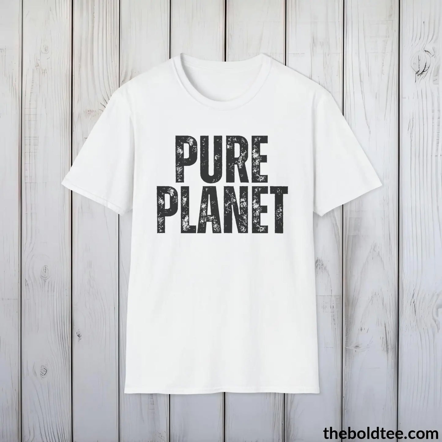 T-Shirt White / S PURE PLANET Tee - Casual, Sustainable & Soft Cotton Crewneck Unisex T-Shirt - 9 Bold Colors