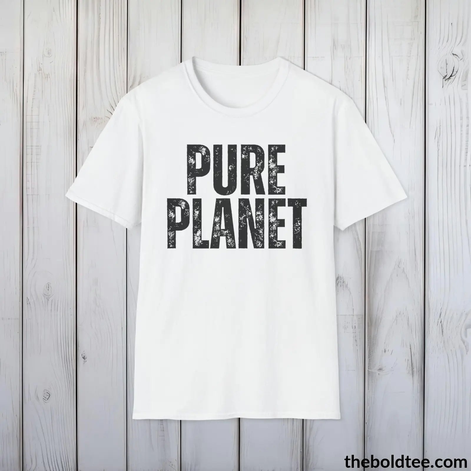 T-Shirt White / S PURE PLANET Tee - Casual, Sustainable & Soft Cotton Crewneck Unisex T-Shirt - 9 Bold Colors