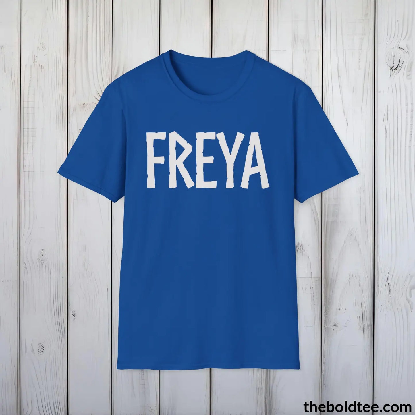 FREYA Tee - Bold Viking Mythology Cotton T-Shirt - 9 Epic Dark Colors Available