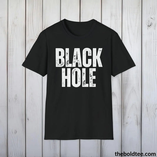 BLACK HOLE Space Tee - Casual, Sustainable & Soft Cotton Crewneck Unisex T-Shirt - 9 Bold Colors