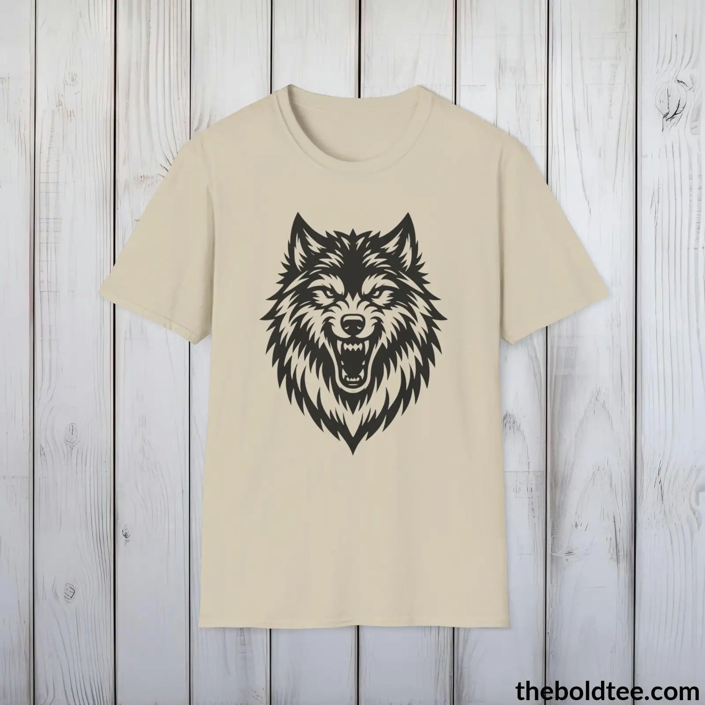 Growling Wolf Tee - Casual, Sustainable & Soft Cotton Crewneck Unisex T-Shirt - 9 Bold Colors