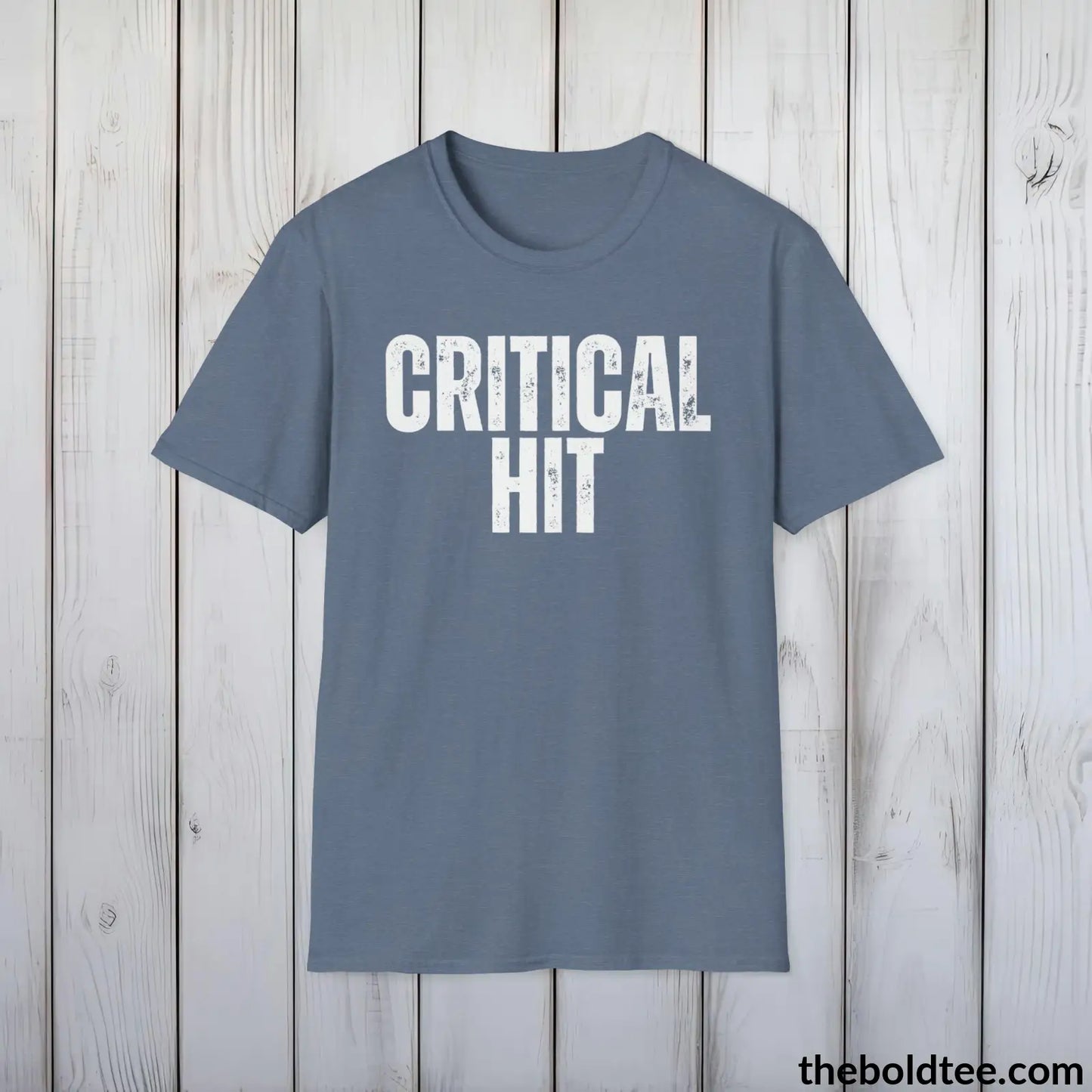 CRITICAL HIT Gamer Tee - Sustainable & Soft Cotton Crewneck Unisex T-Shirt - 9 Bold Colors