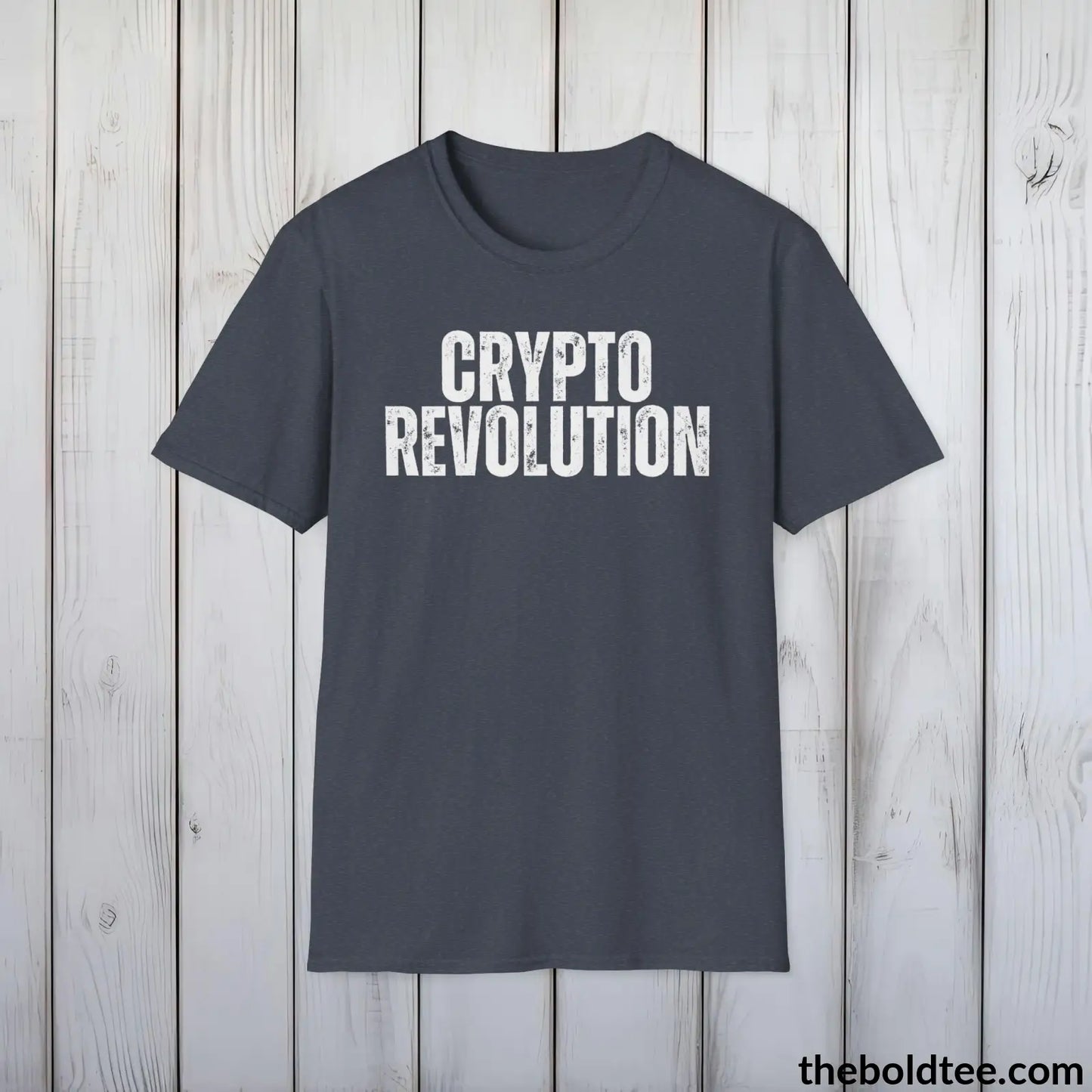 CRYPTO REVOLUTION Cryptocurrency Tee - Sustainable & Soft Cotton Crewneck Unisex T-Shirt - 9 Bold Colors