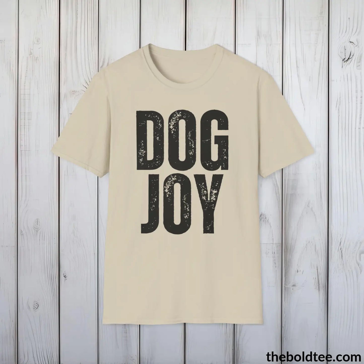 DOG JOY Tee - Sustainable & Soft Cotton Crewneck Unisex T-Shirt - 9 Bold Colors