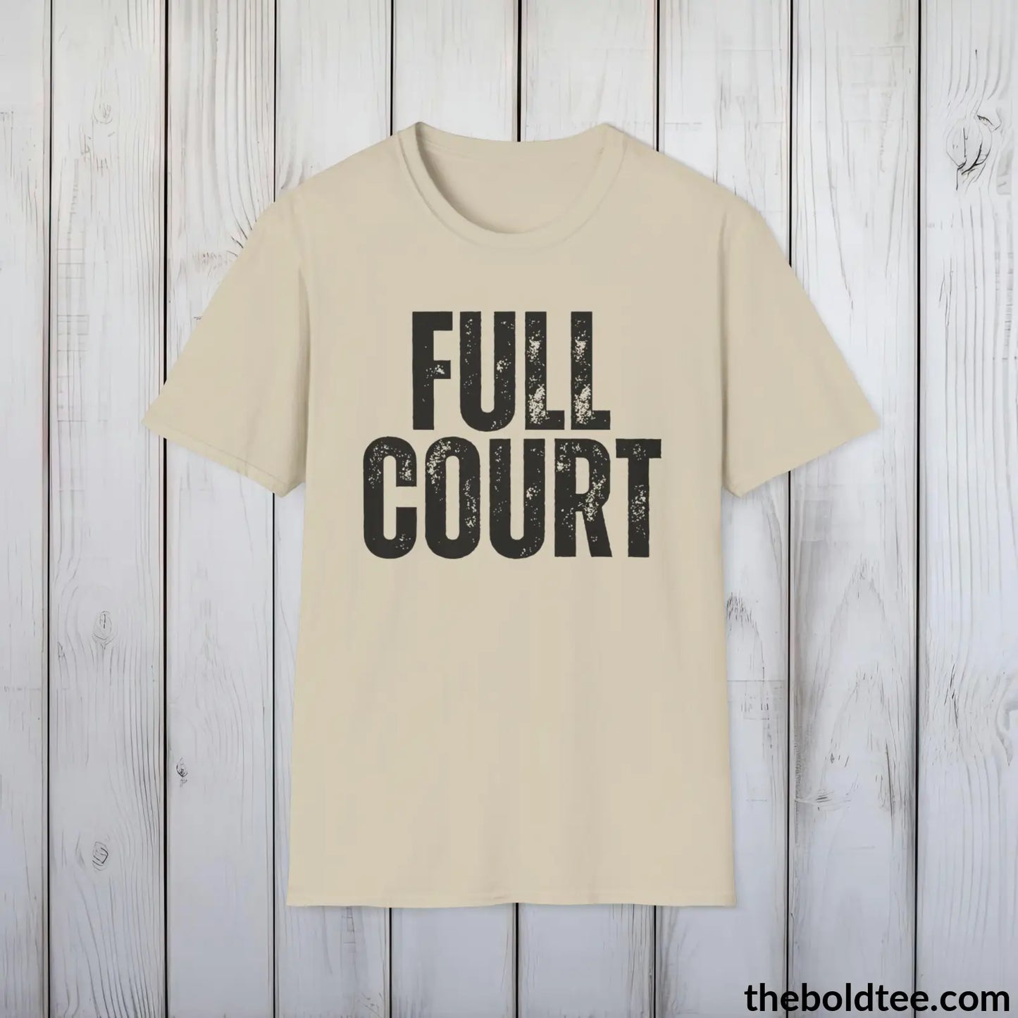 FUL LCOURT Basketball Tee - Sustainable & Soft Cotton Crewneck Unisex T-Shirt - 9 Bold Colors