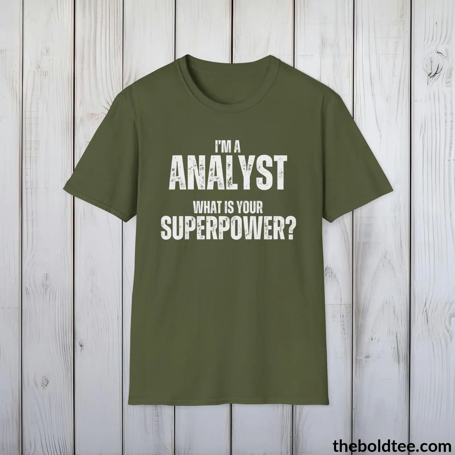 ANALYST Superpower Tee - Casual, Sustainable & Soft Cotton Crewneck Unisex T-Shirt - in 9 Bold Colors