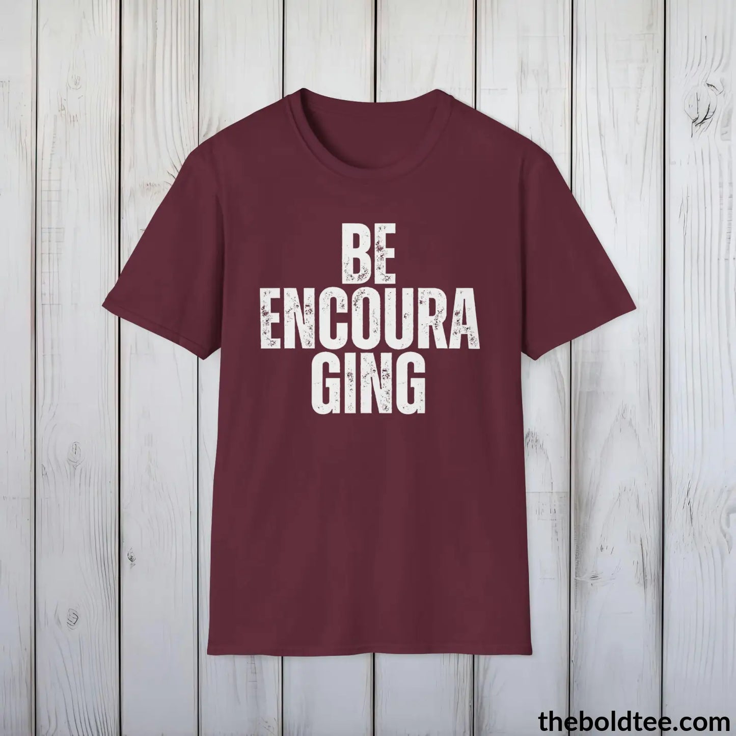 BE ENCOURAGING Tee - Casual, Sustainable & Soft Cotton Crewneck Unisex T-Shirt - 9 Bold Colors