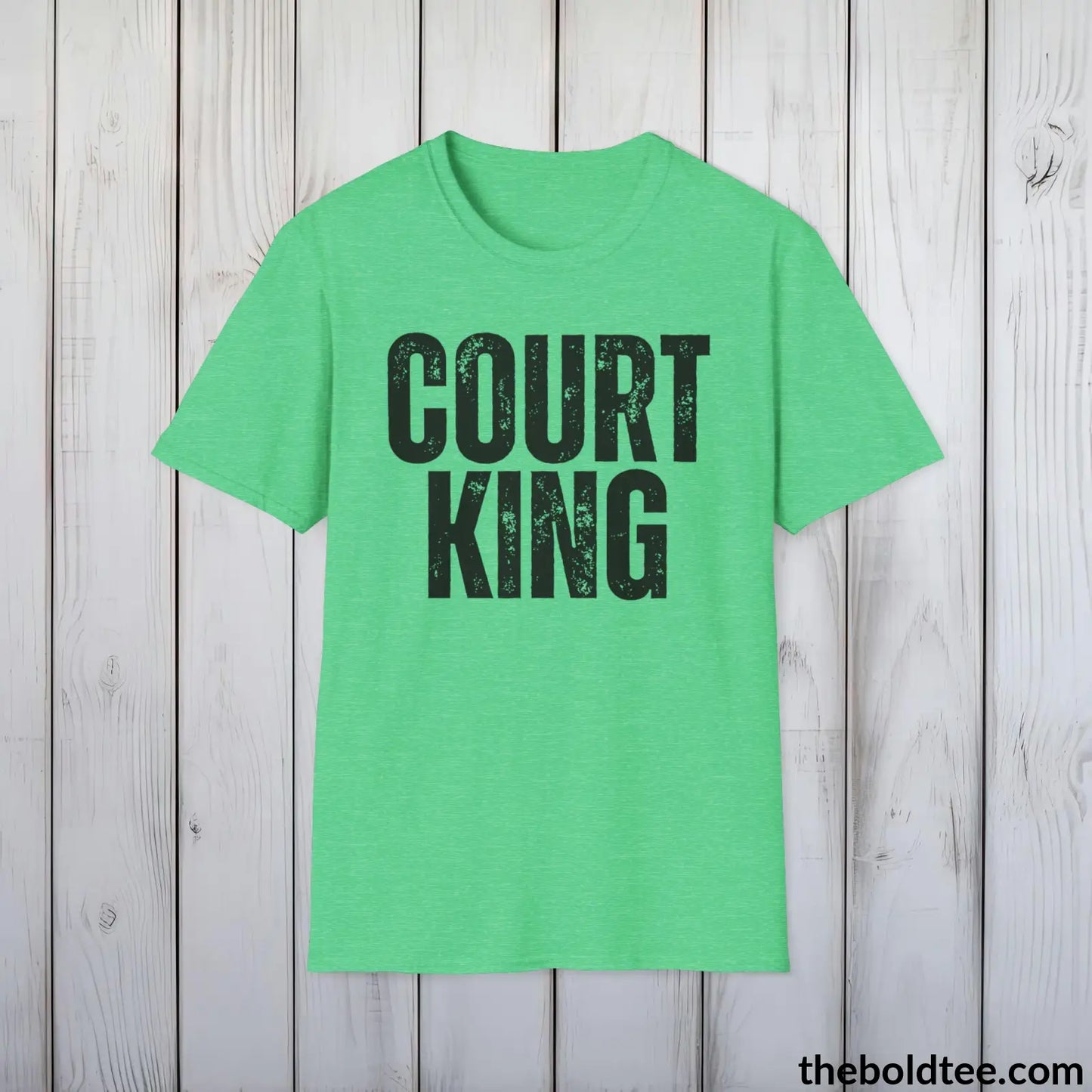 COURT KING Basketball Tee - Sustainable & Soft Cotton Crewneck Unisex T-Shirt - 9 Bold Colors