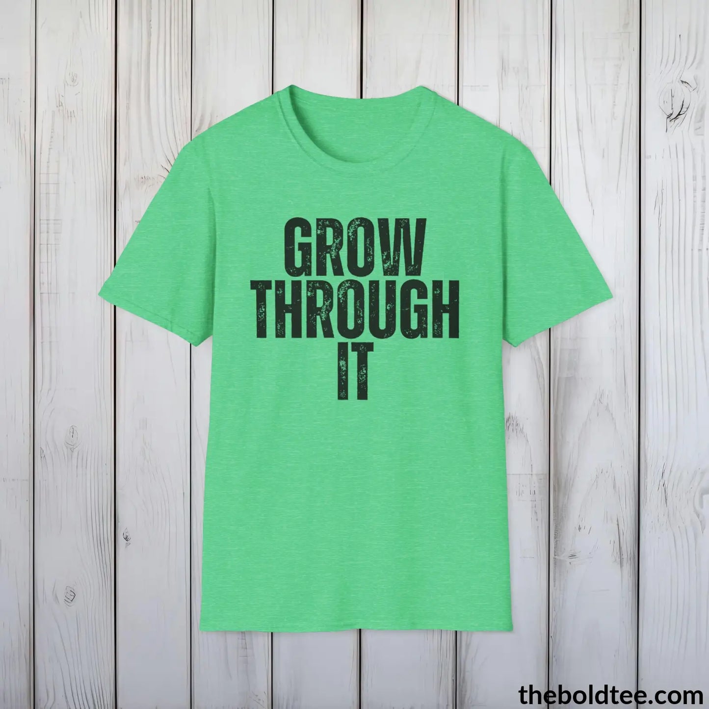 GROW THROUGH IT Mental Health Awareness Tee - Soft Cotton Crewneck Unisex T-Shirt - 8 Trendy Colors