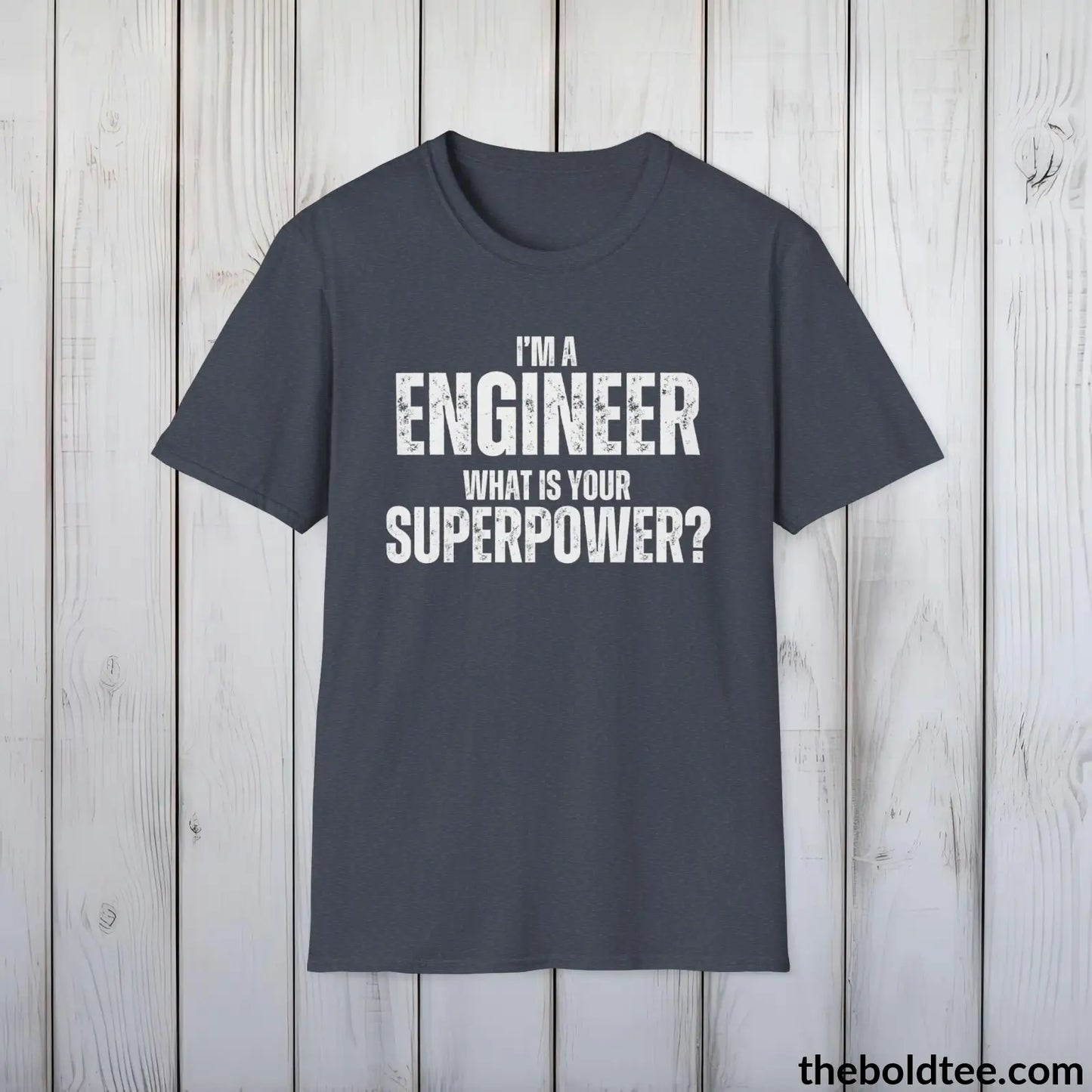 ENGINEER Superpower Tee - Casual, Sustainable & Soft Cotton Crewneck Unisex T-Shirt - in 9 Bold Colors