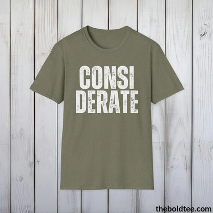 CONSIDERATE Tee - Casual, Sustainable & Soft Cotton Crewneck Unisex T-Shirt - 9 Bold Colors