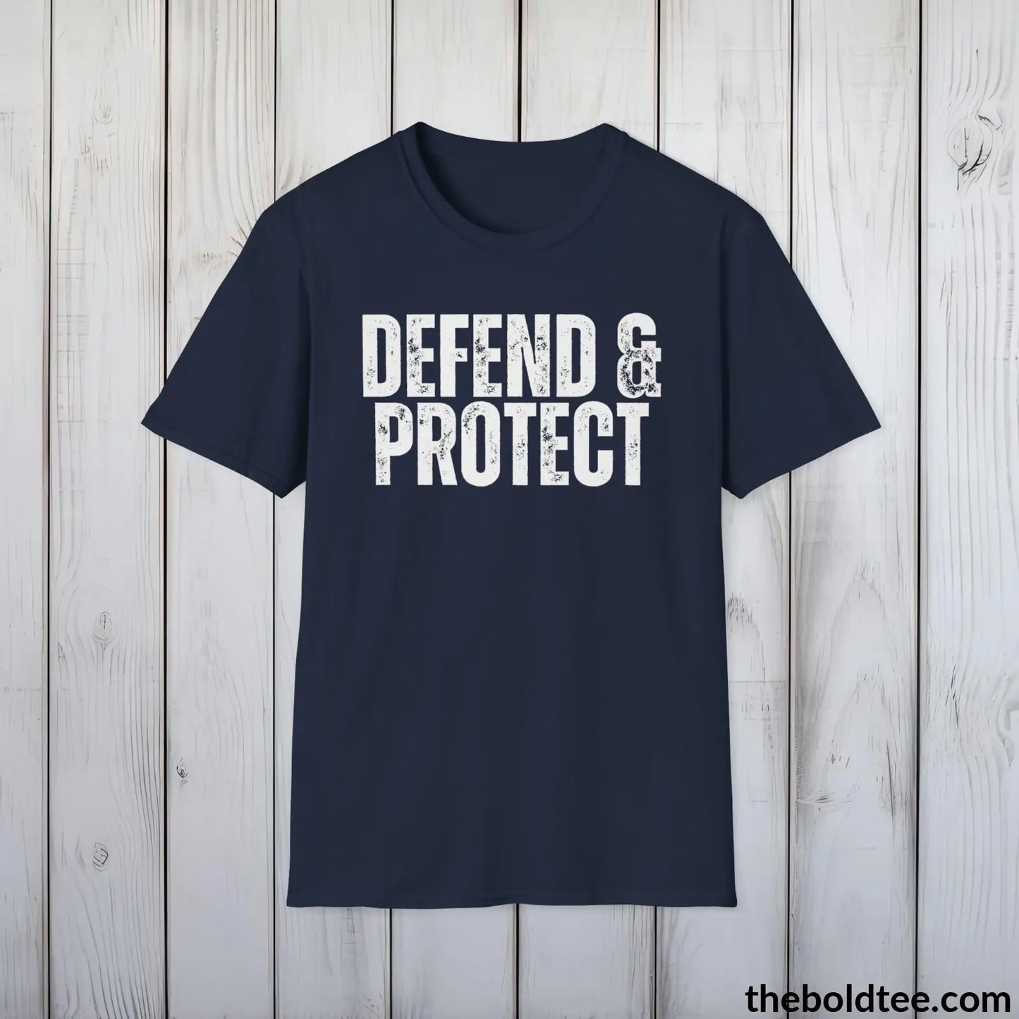 EFEND & PROTECT Military Tee - Strong & Versatile Cotton Crewneck T-Shirt - 9 Bold Colors