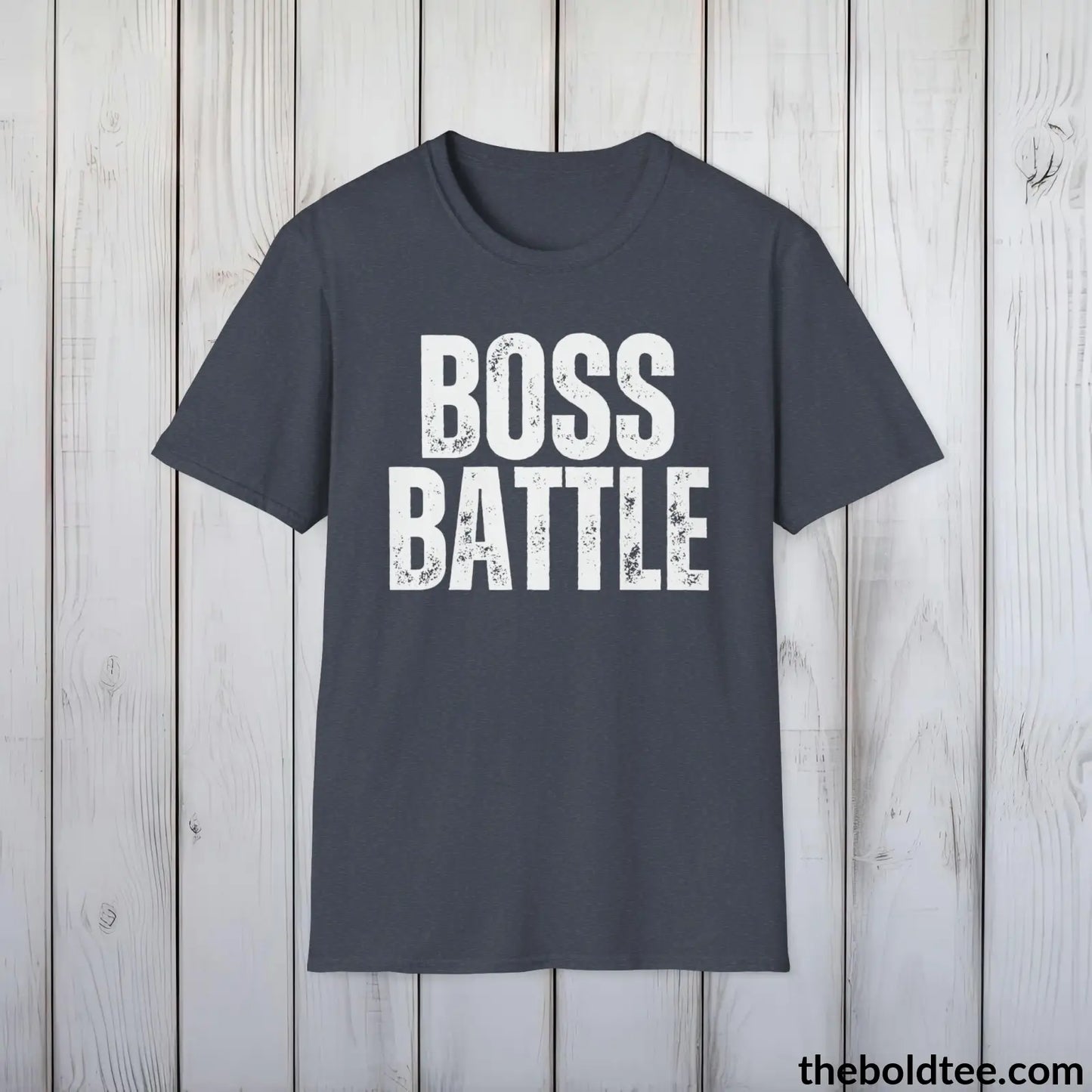 BOSS BATTLE Gamer Tee - Sustainable & Soft Cotton Crewneck Unisex T-Shirt - 9 Bold Colors