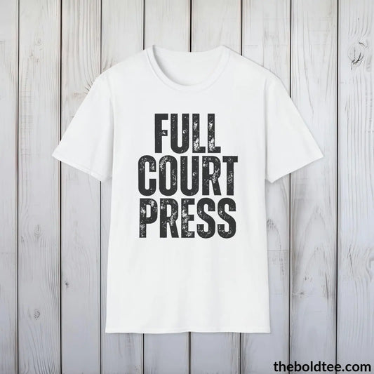 FULL COURT PRESS Basketball Tee - Sustainable & Soft Cotton Crewneck Unisex T-Shirt - 9 Bold Colors