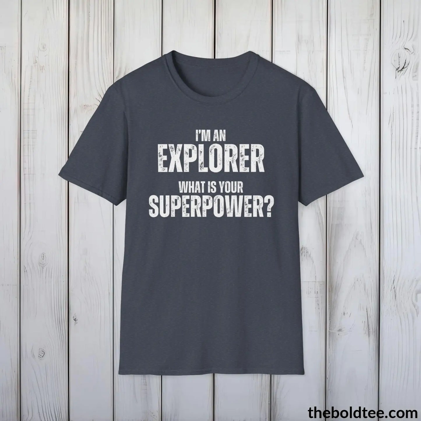 EXPLORER Superpower Tee - Casual, Sustainable & Soft Cotton Crewneck Unisex T-Shirt - in 9 Bold Colors