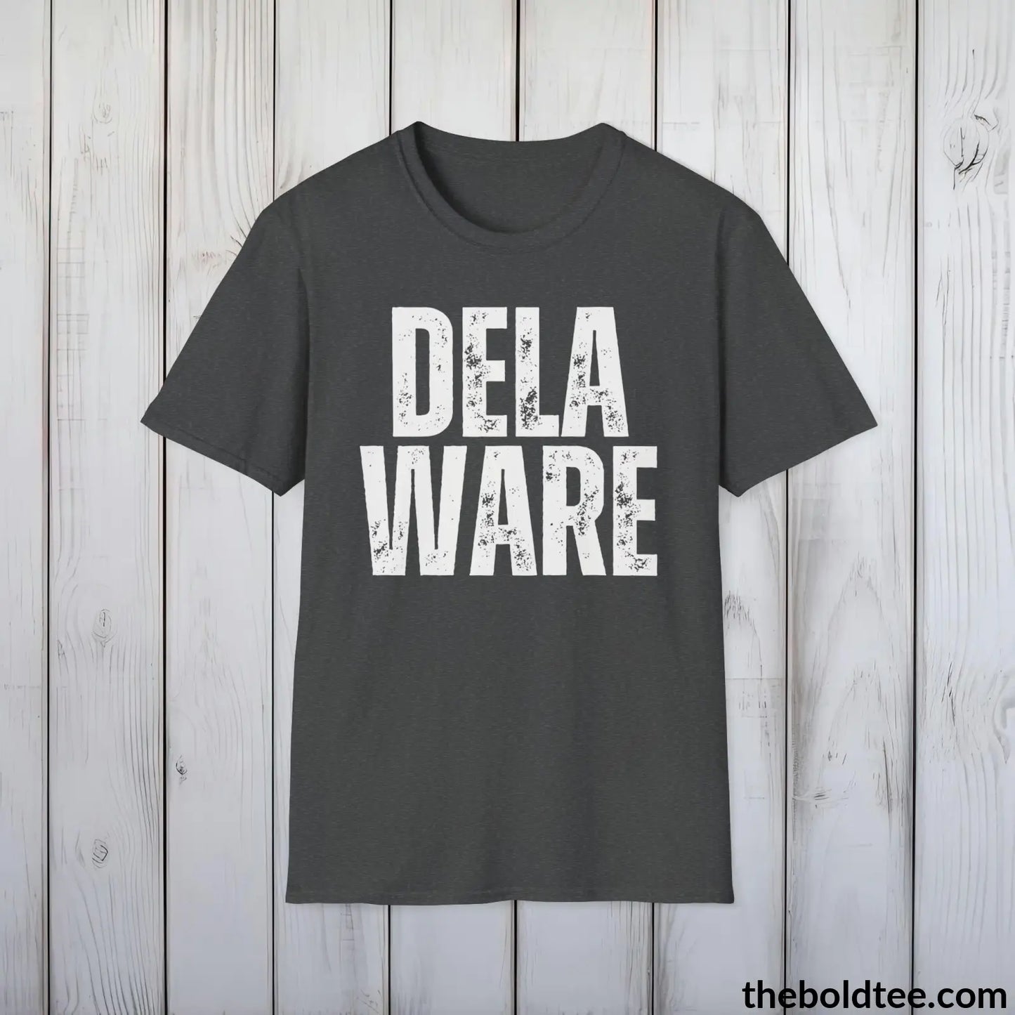 DELAWARE Tee - Casual, Sustainable & Soft Cotton Crewneck Unisex T-Shirt - 9 Bold Colors