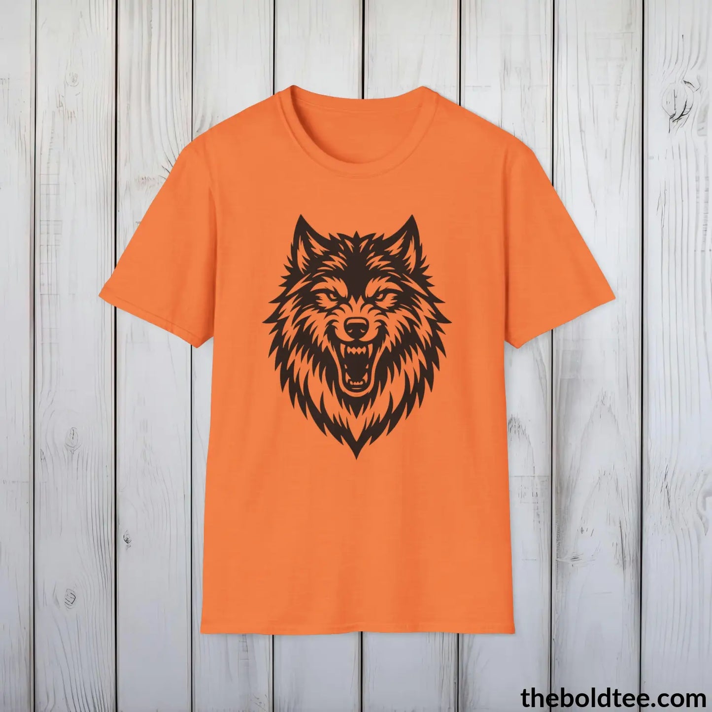 Growling Wolf Tee - Casual, Sustainable & Soft Cotton Crewneck Unisex T-Shirt - 9 Bold Colors