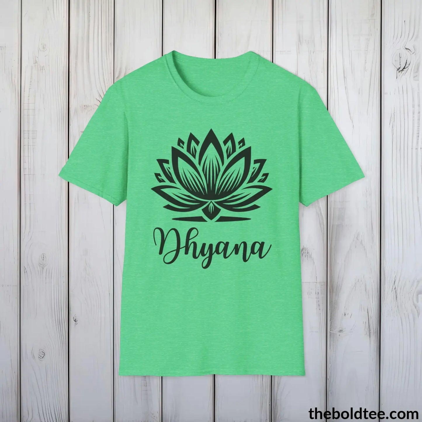 Dhyana Yoga Tee - Sustainable & Soft Cotton Crewneck Unisex T-Shirt - 9 Bold Colors