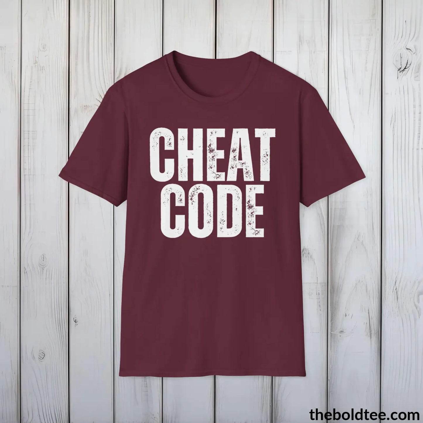 CHEAT CODE Gamer Tee - Sustainable & Soft Cotton Crewneck Unisex T-Shirt - 9 Bold Colors